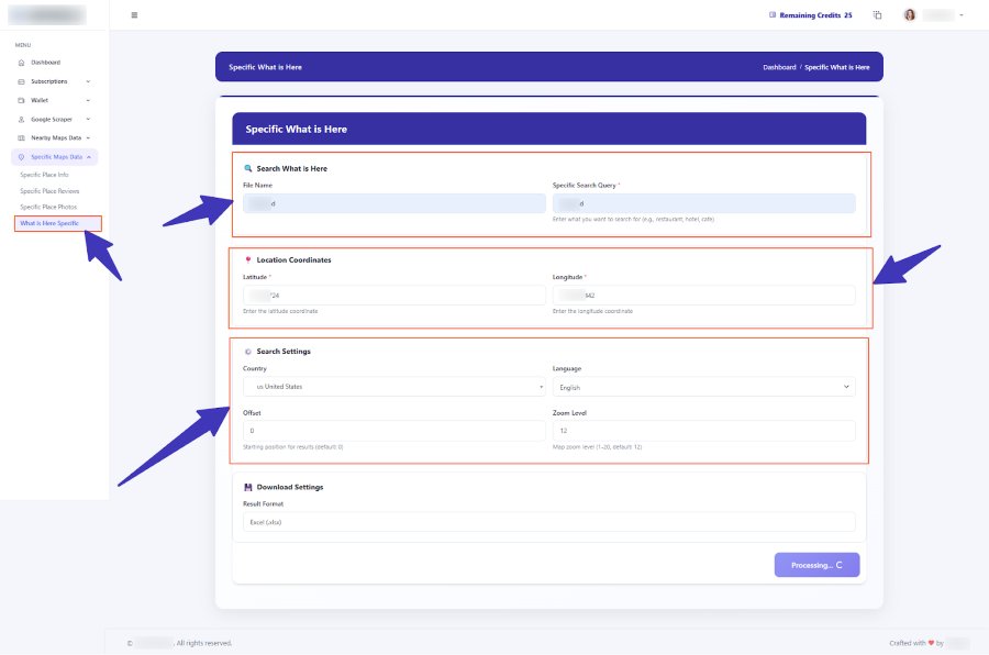 Summary view for Specific What is Here