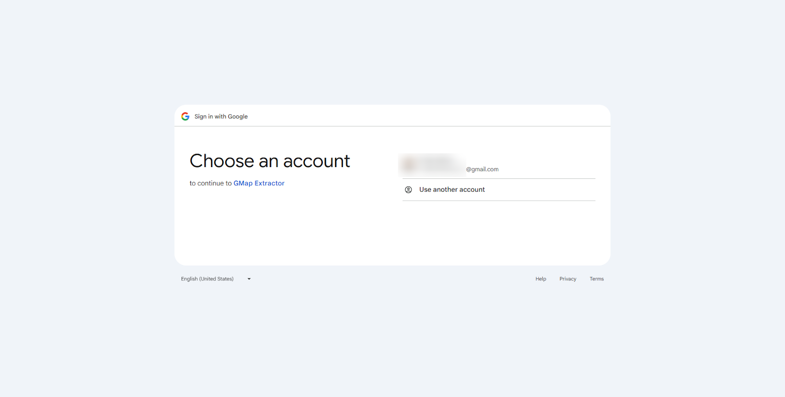 G Map Extractor Gmail authentication permissions