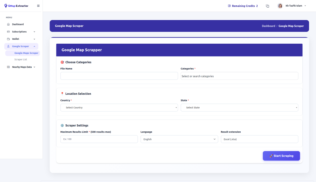 Category G Map Scraper